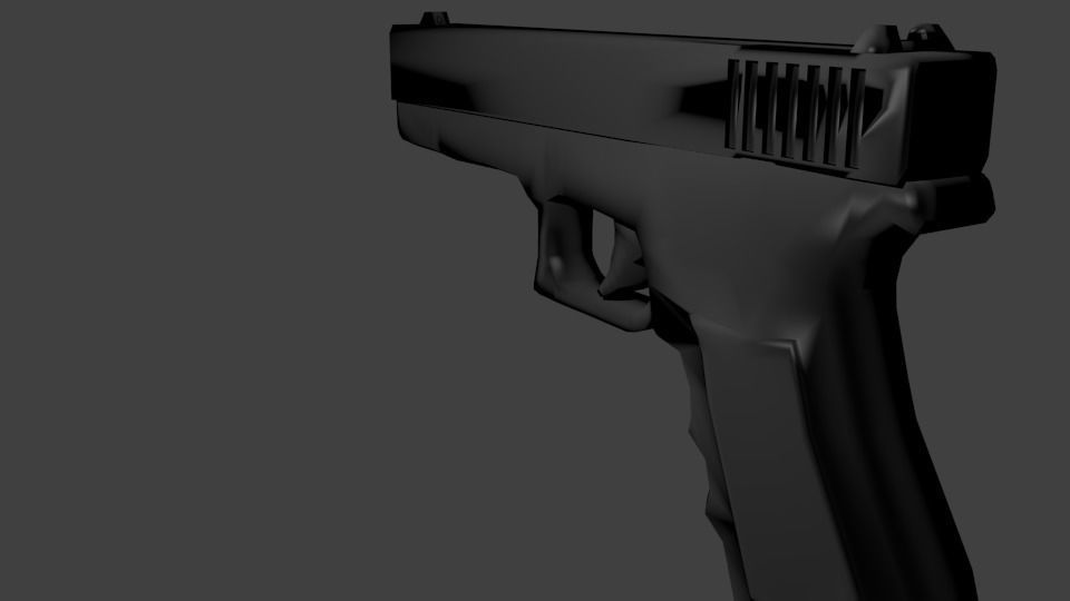Glock 17 Low-poly 3D model_2