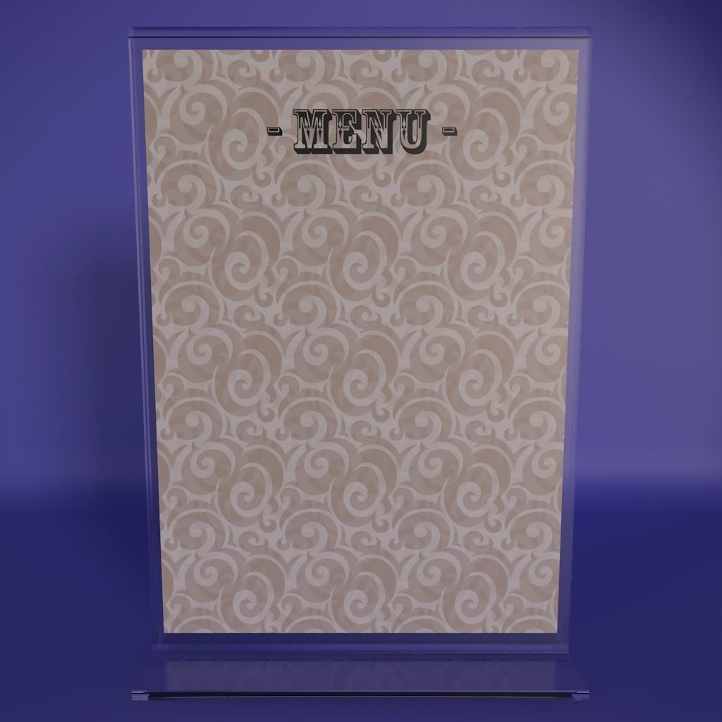 Tabletop Menu Display Low-poly 3D model_1