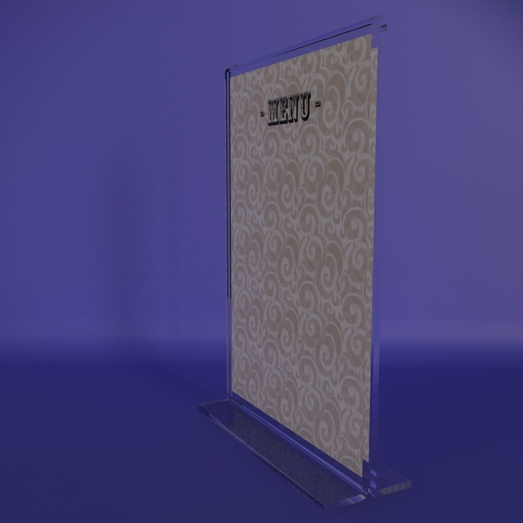 Tabletop Menu Display Low-poly 3D model_2