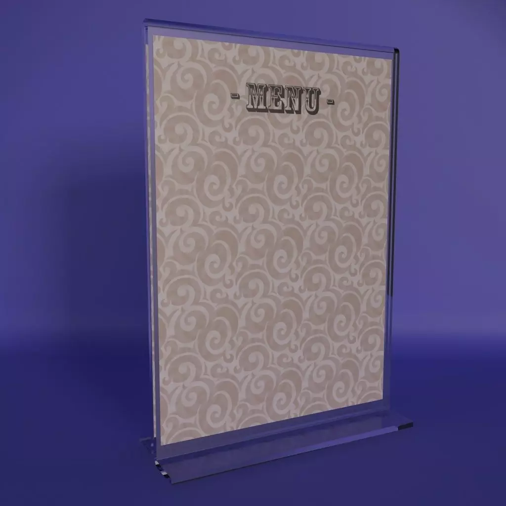 Tabletop Menu Display Low-poly 3D model_0
