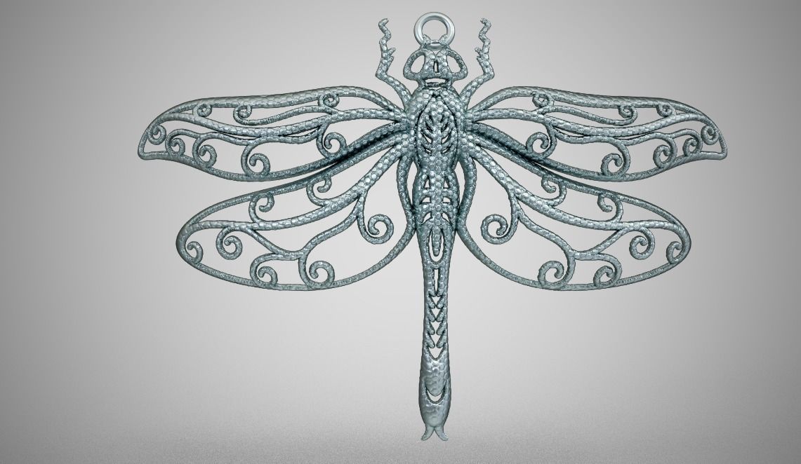 Dragonfly Necklace 3D print model_8