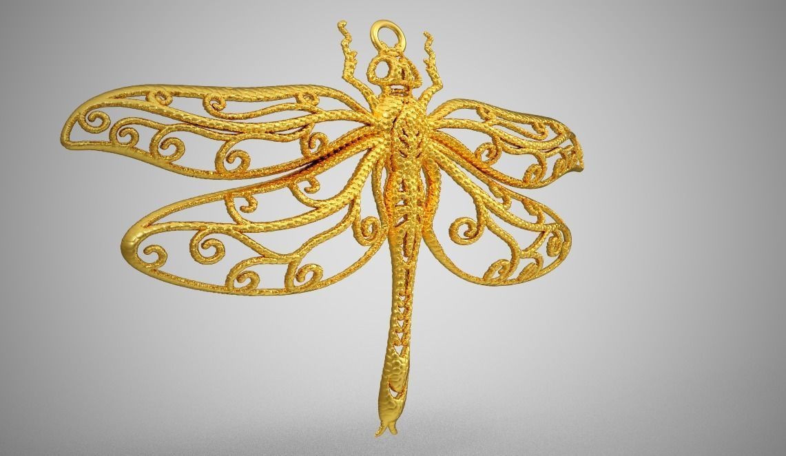 Dragonfly Necklace 3D print model_1