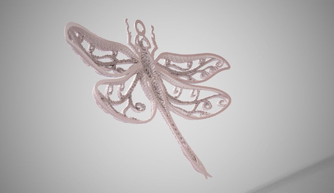 Dragonfly Necklace 3D print model_9