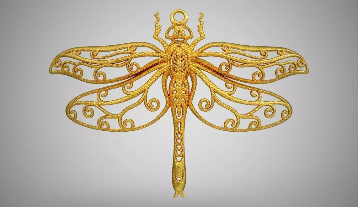 Dragonfly Necklace 3D print model_0