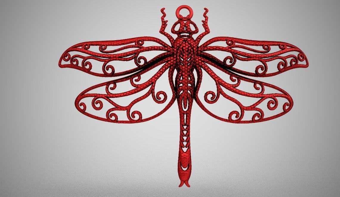 Dragonfly Necklace 3D print model_4