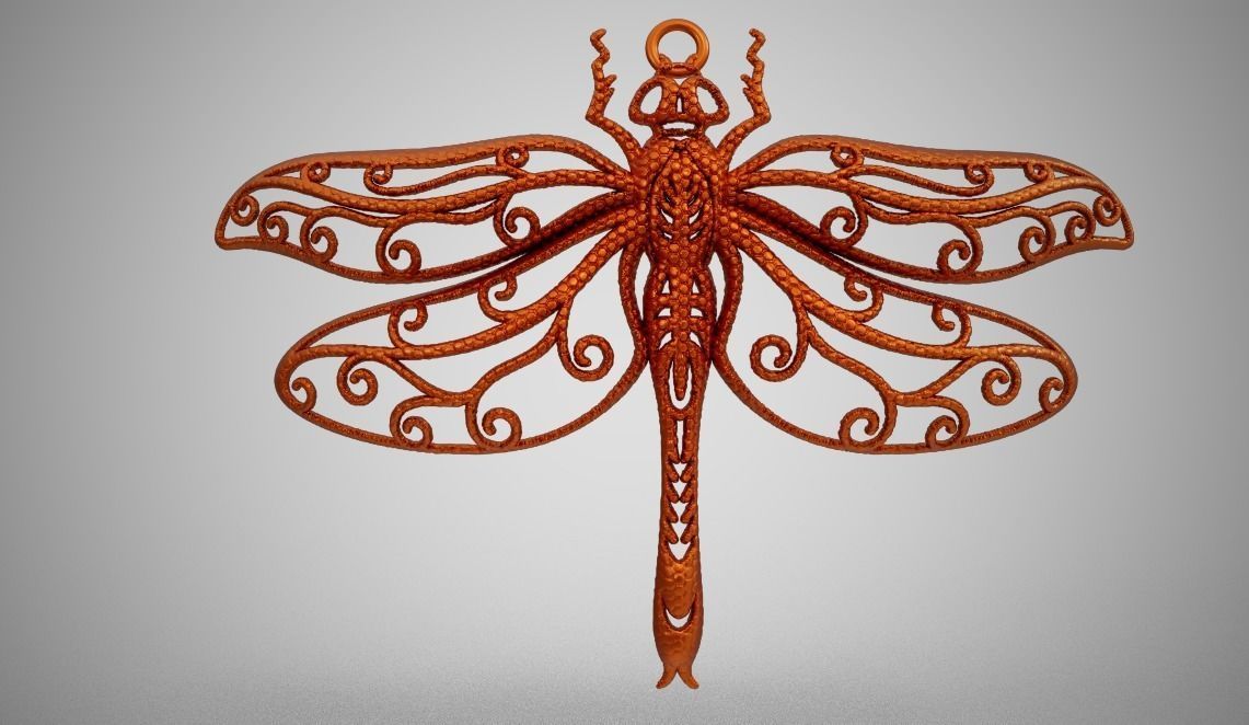 Dragonfly Necklace 3D print model_7