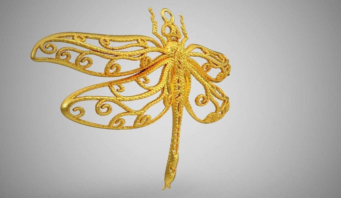 Dragonfly Necklace 3D print model_2