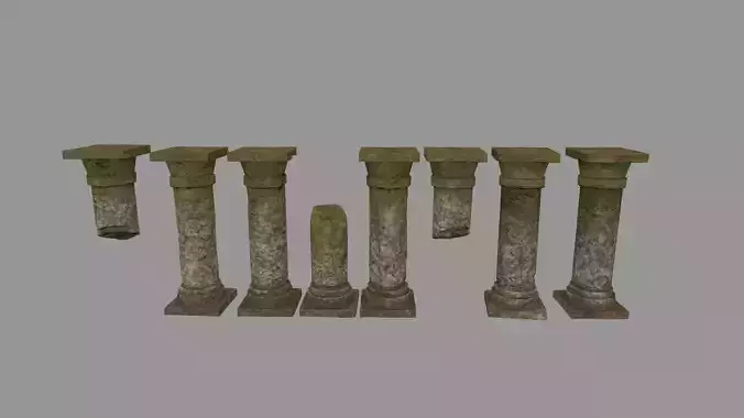 pillar set of old stone columns
