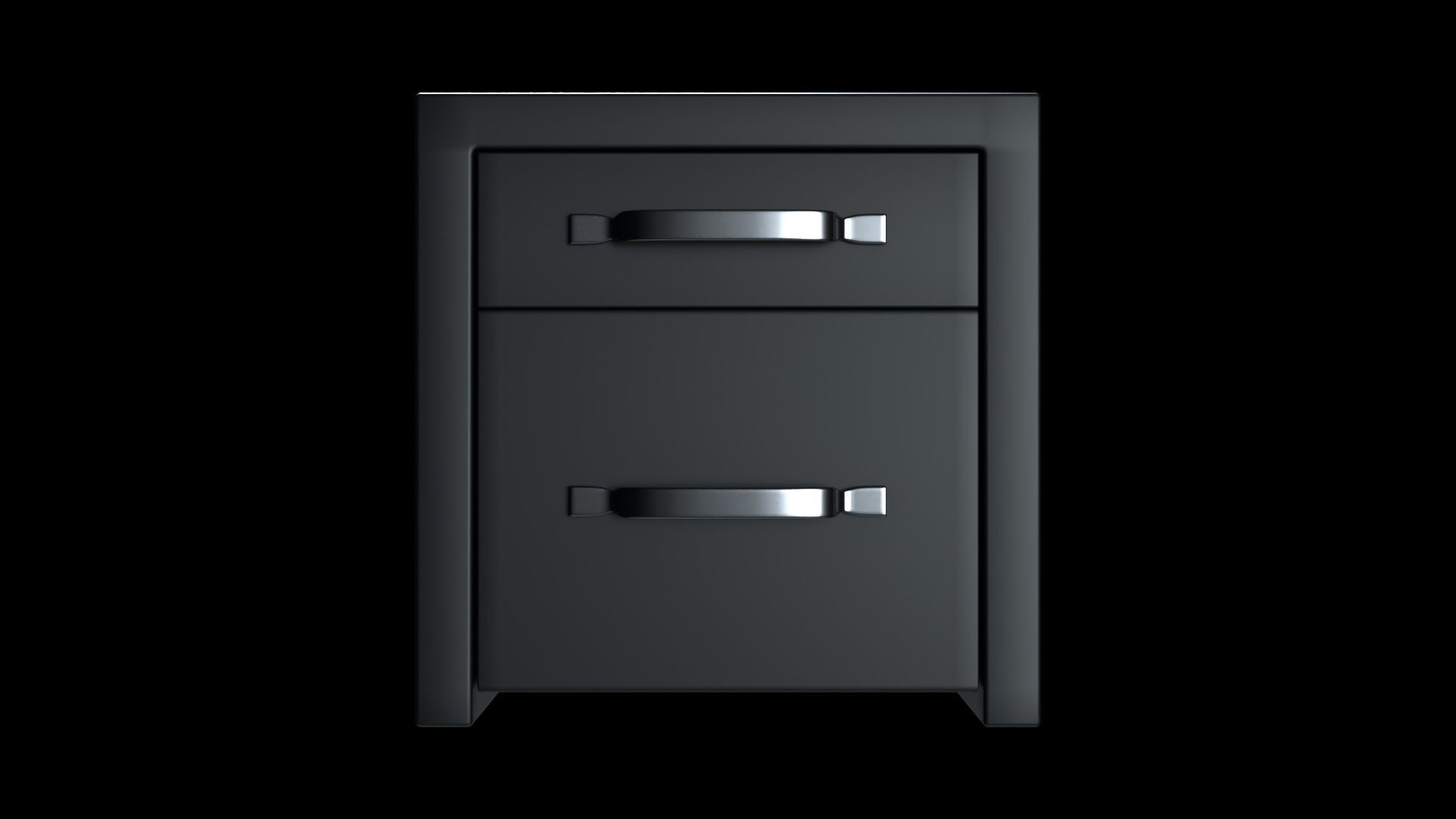 Modern Nightstand Low-poly 3D model_2