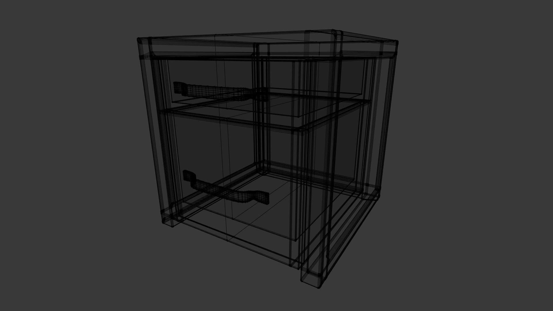 Modern Nightstand Low-poly 3D model_7