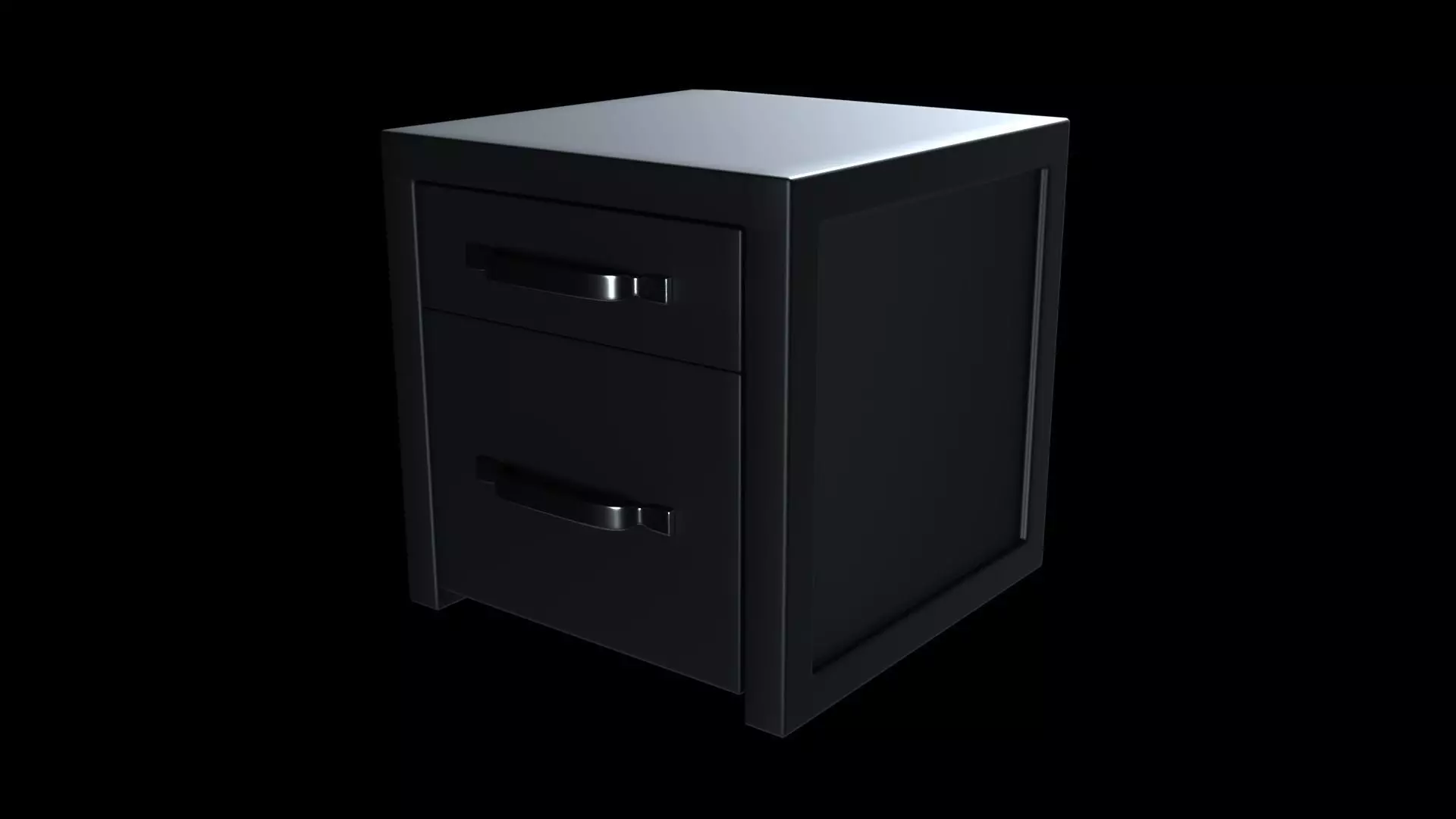 Modern Nightstand Low-poly 3D model_0