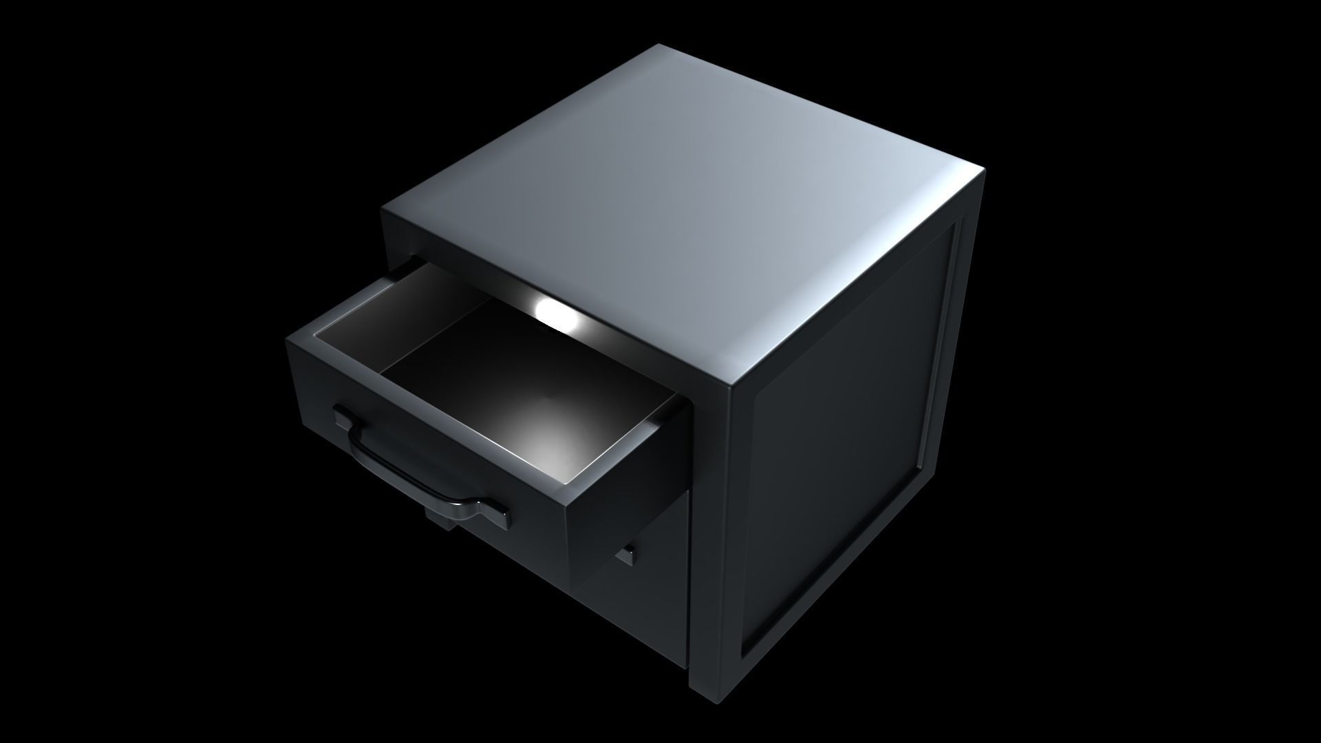 Modern Nightstand Low-poly 3D model_5