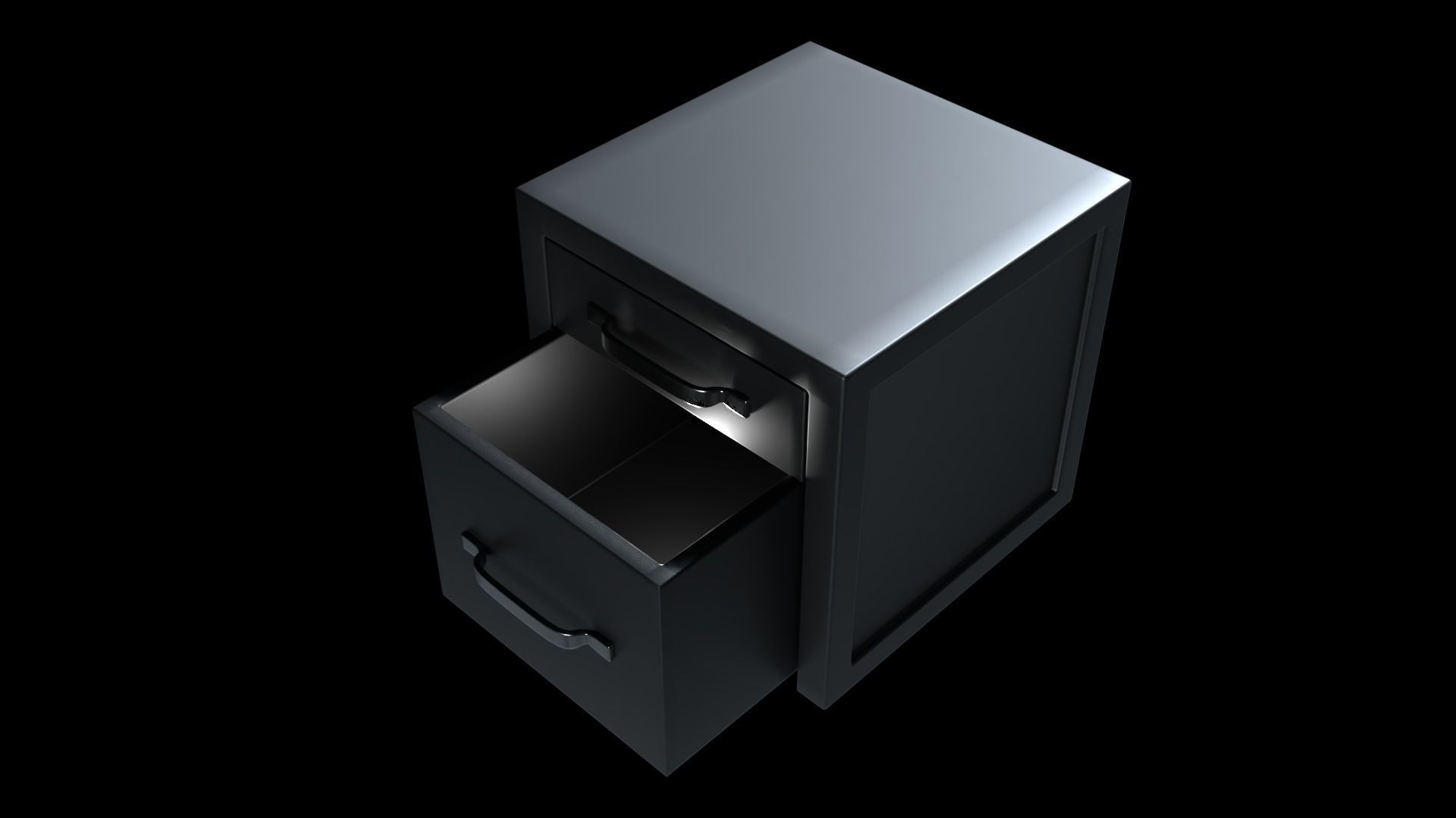 Modern Nightstand Low-poly 3D model_6