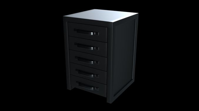 Modern Vertical Dresser Low-poly 3D model