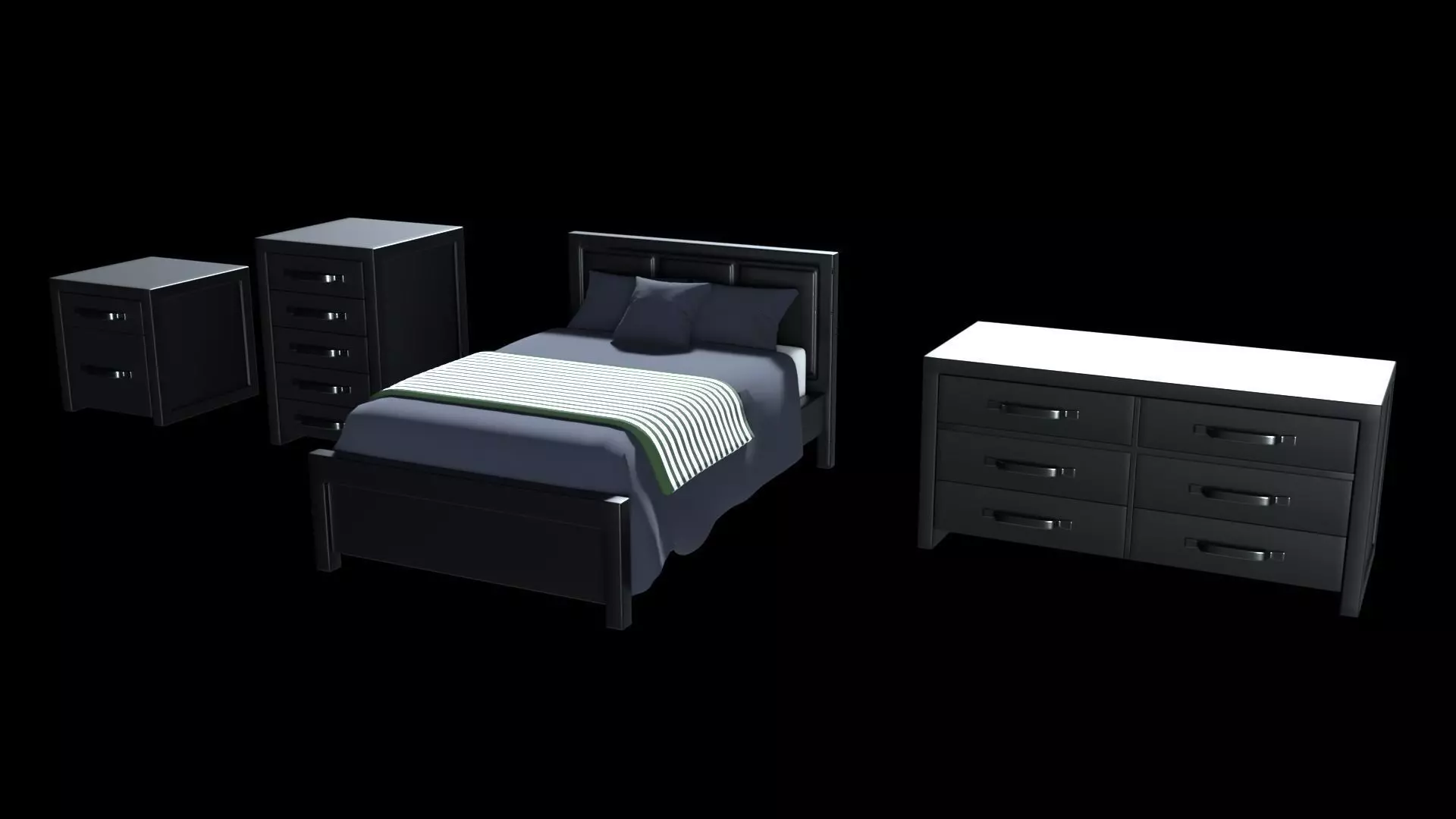 Modern Bedroom Asset Pack 2 Low-poly 3D model