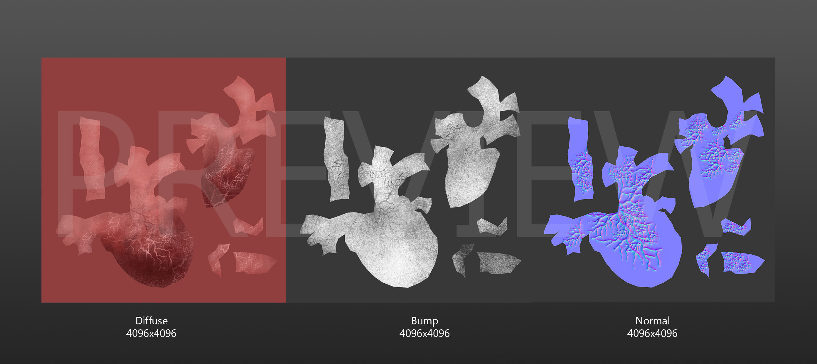 Heart Organ Realistic Game Ready 3D model_3