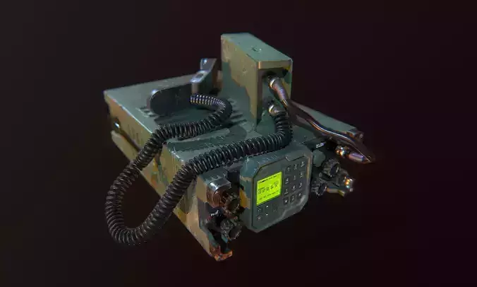 Military Radio Game Ready Low-poly 3D model