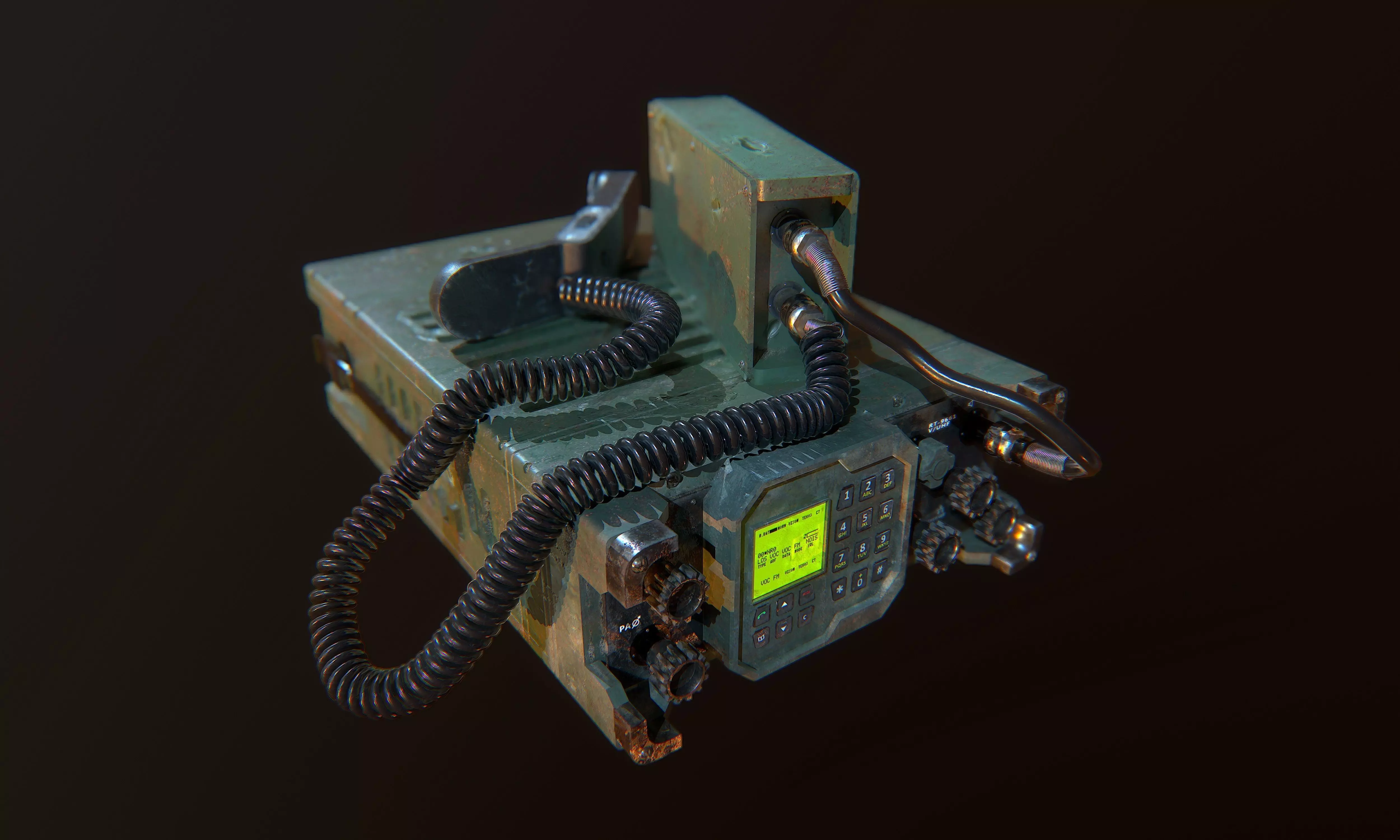 Military Radio Game Ready Low-poly 3D model_0