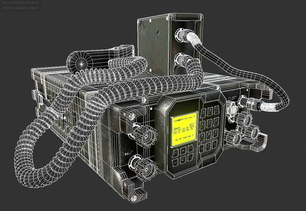 Military Radio Game Ready Low-poly 3D model_4