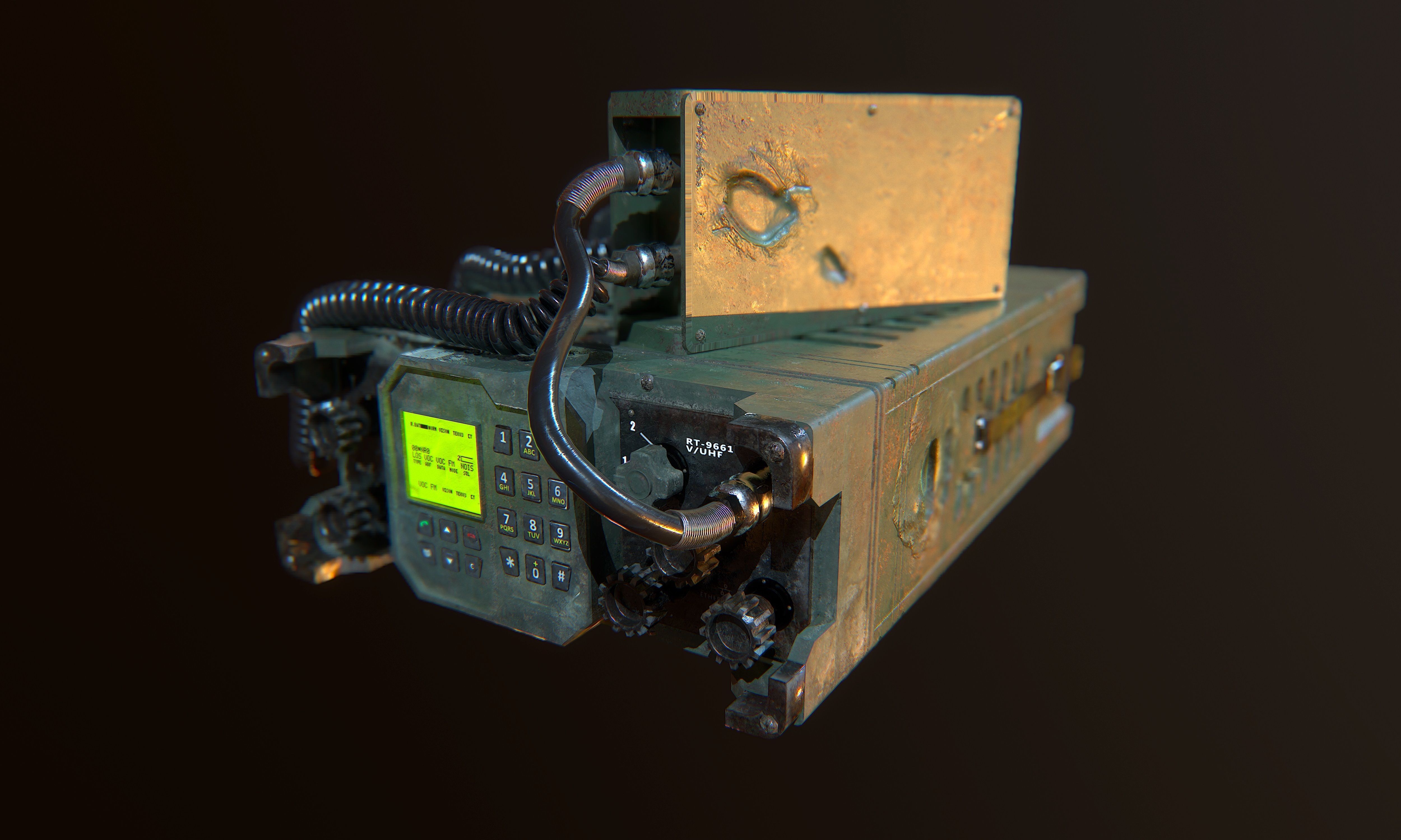 Military Radio Game Ready Low-poly 3D model_2