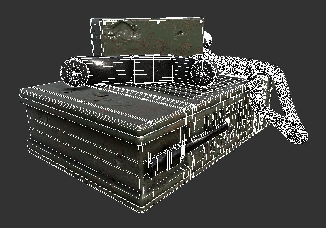 Military Radio Game Ready Low-poly 3D model_5