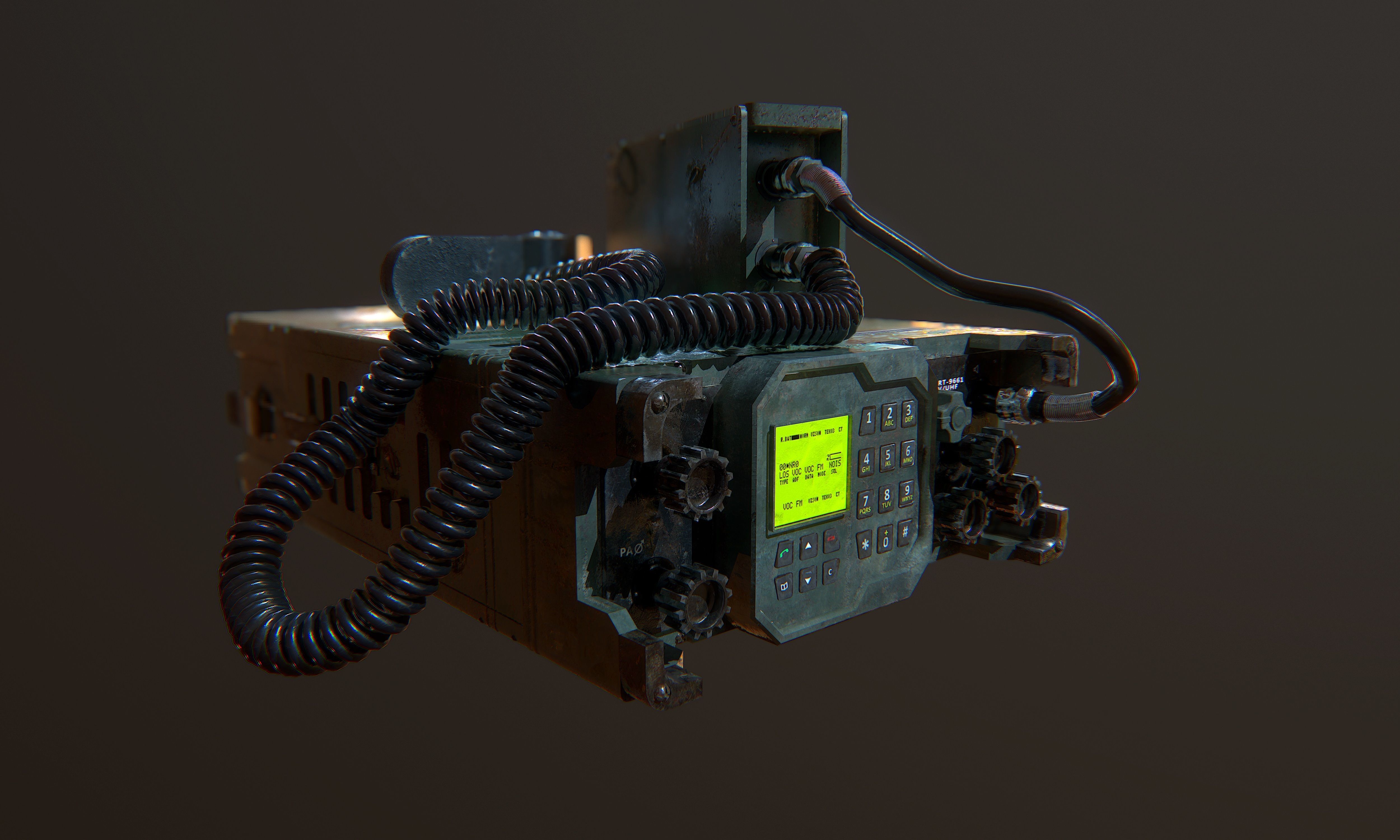 Military Radio Game Ready Low-poly 3D model_1