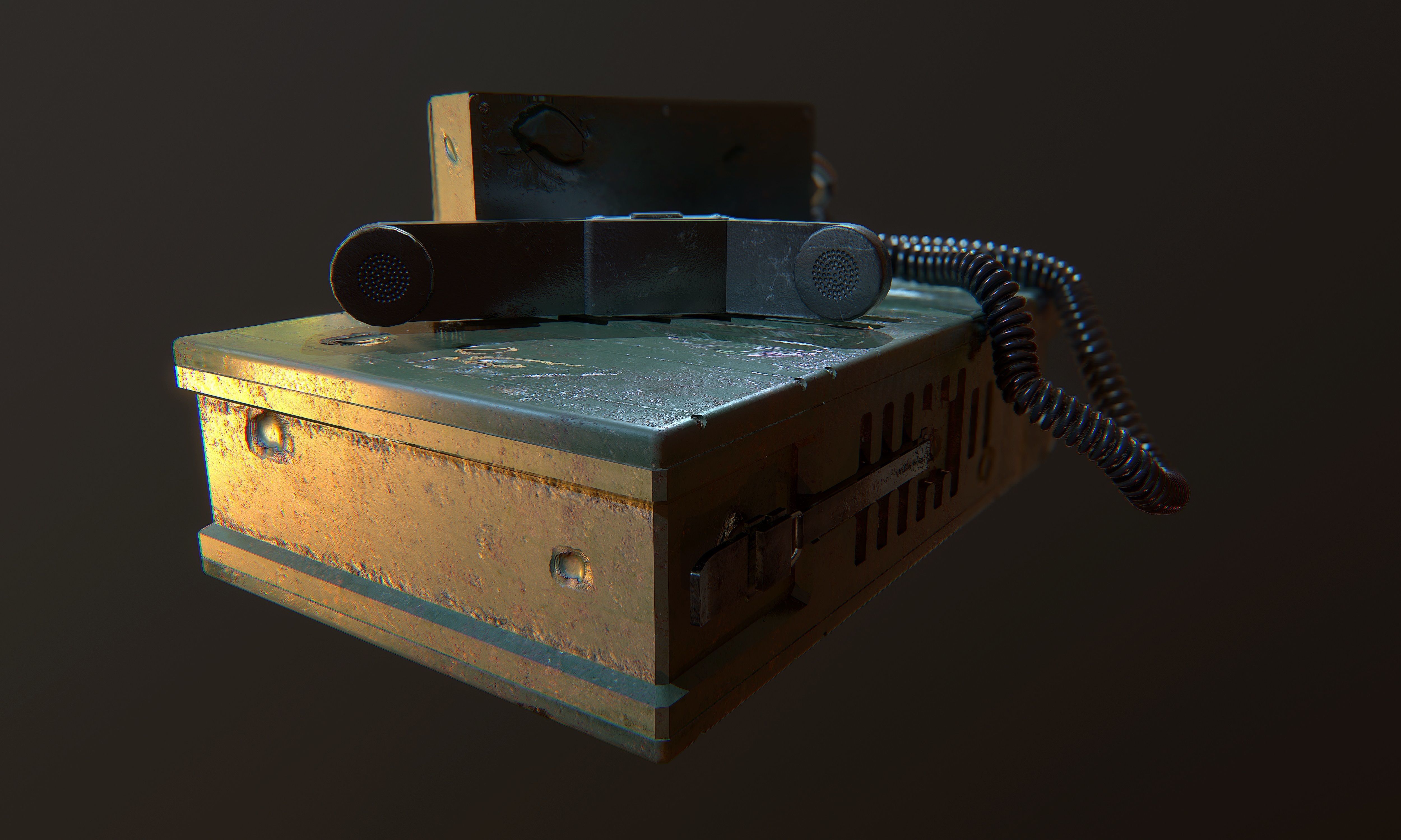 Military Radio Game Ready Low-poly 3D model_3