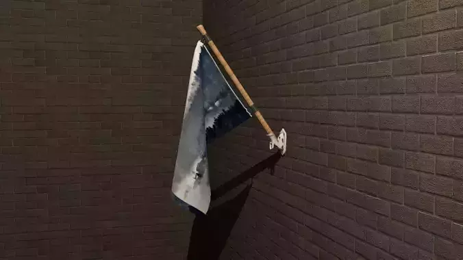 Wall Mount Flag Free 3D model