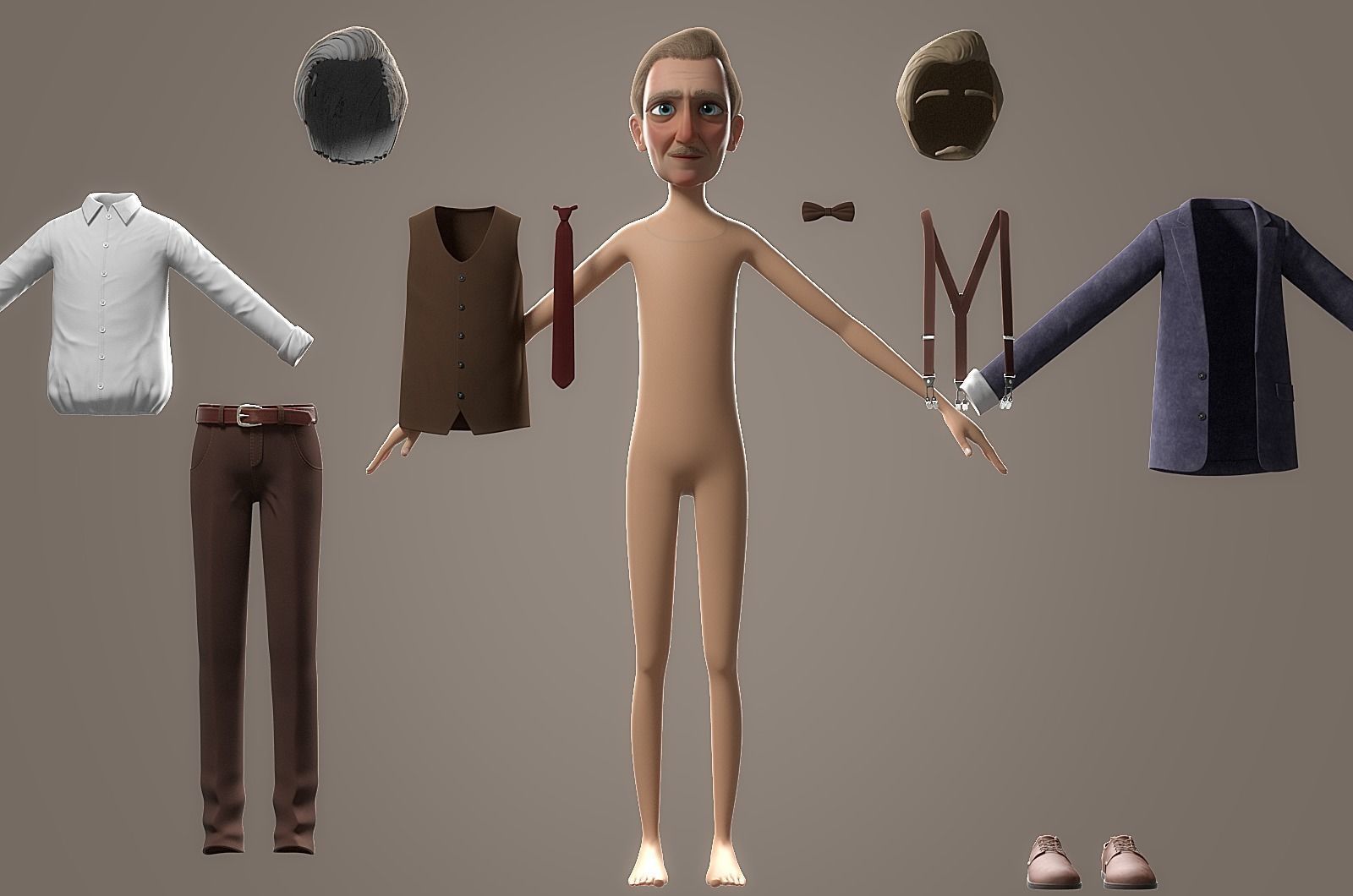 Cartoon Family Rigged V3 3D model_23