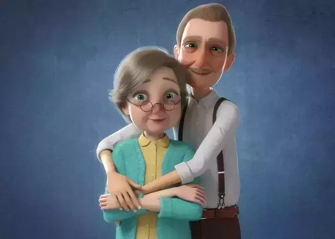 Cartoon Family Rigged V3 3D model