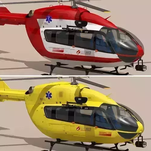 EC145 air ambulance 3D model