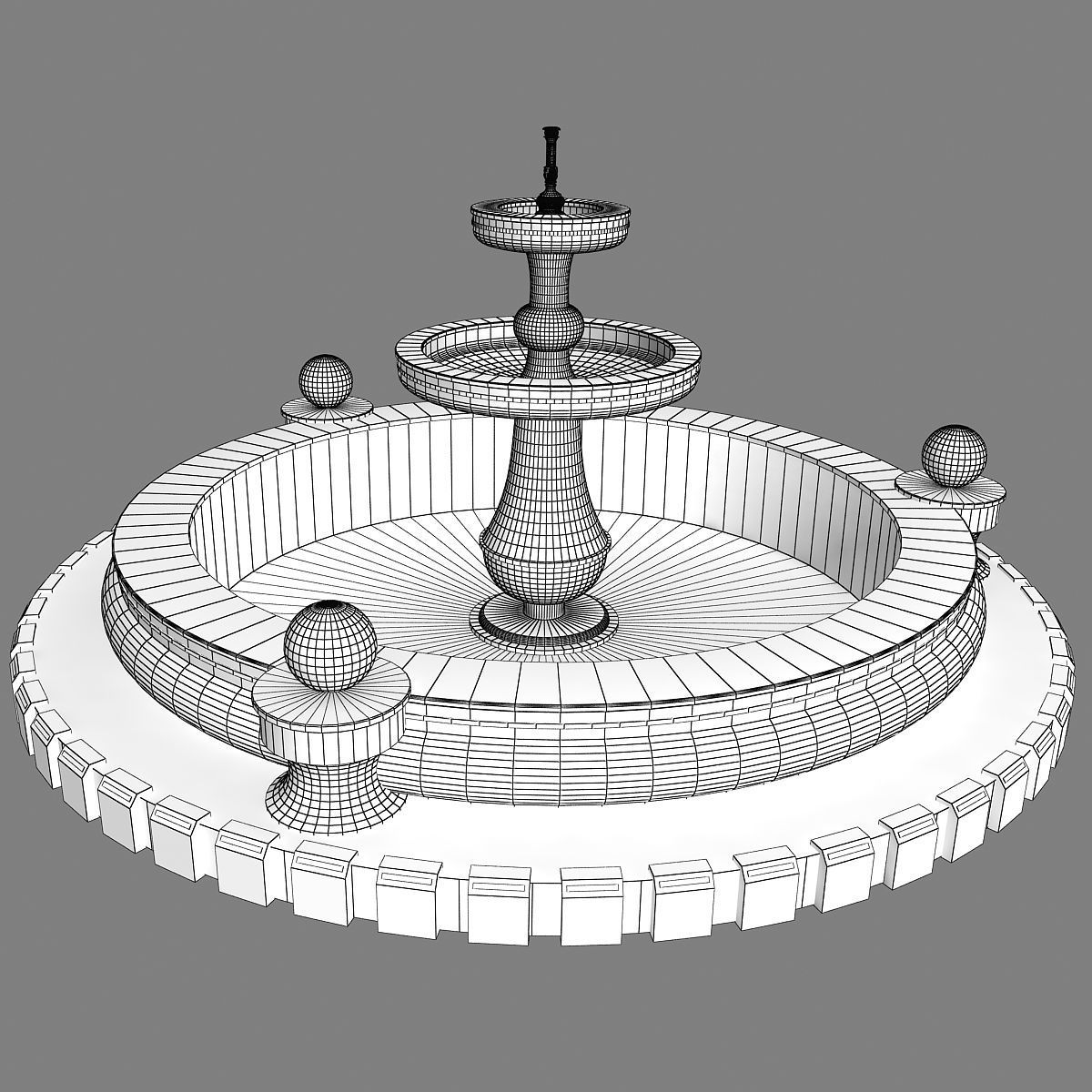 Fountain 01 3D model_7