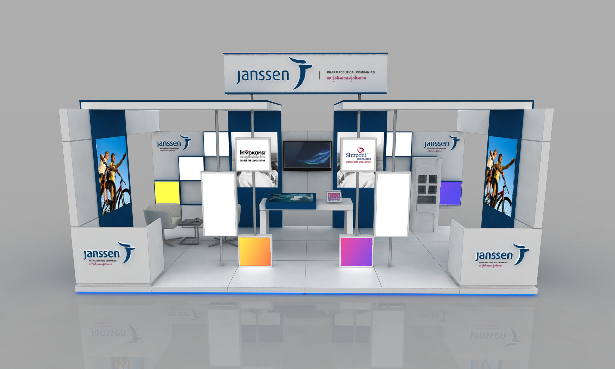 Multiple size exhibition stall 3D model_1