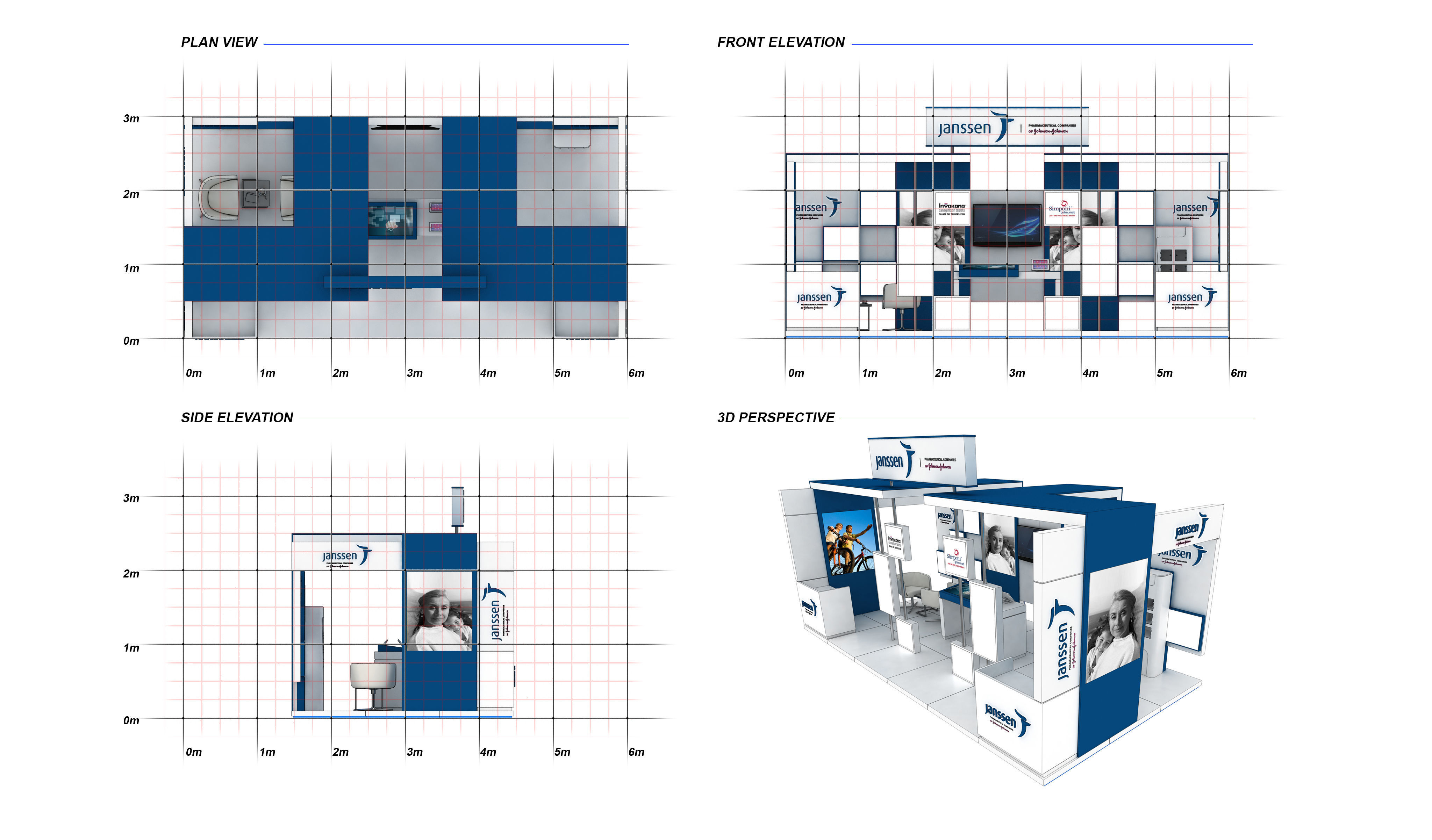 Multiple size exhibition stall 3D model_3