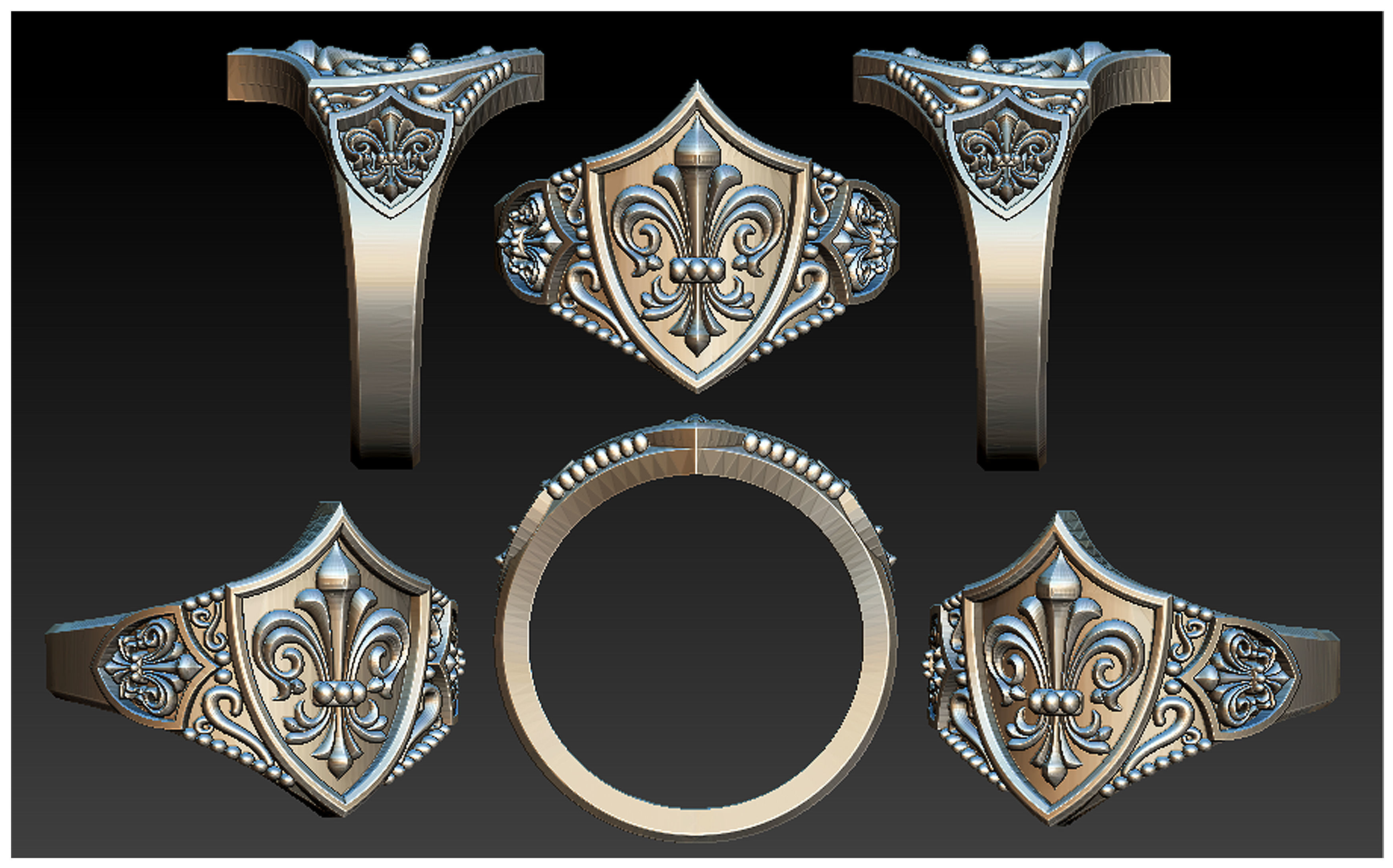 Lily 3 Ring 11259  3D print model_6