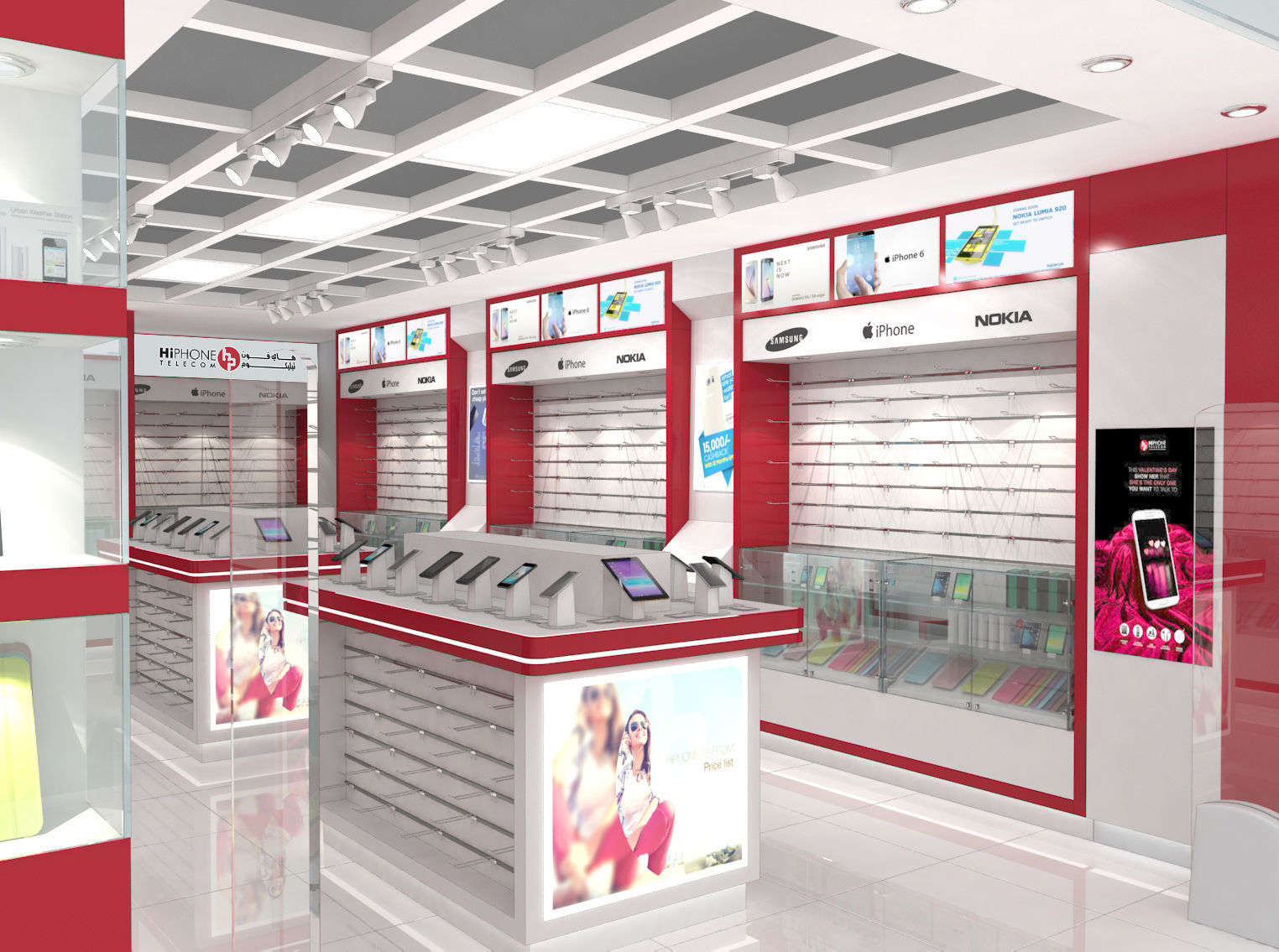 Mobile store design 3D model_1