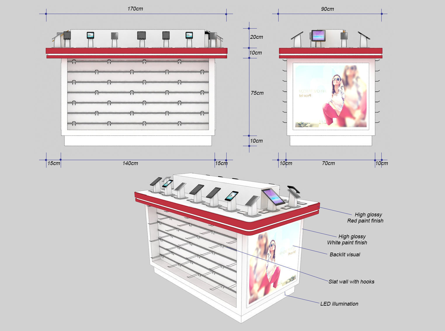Mobile store design 3D model_3