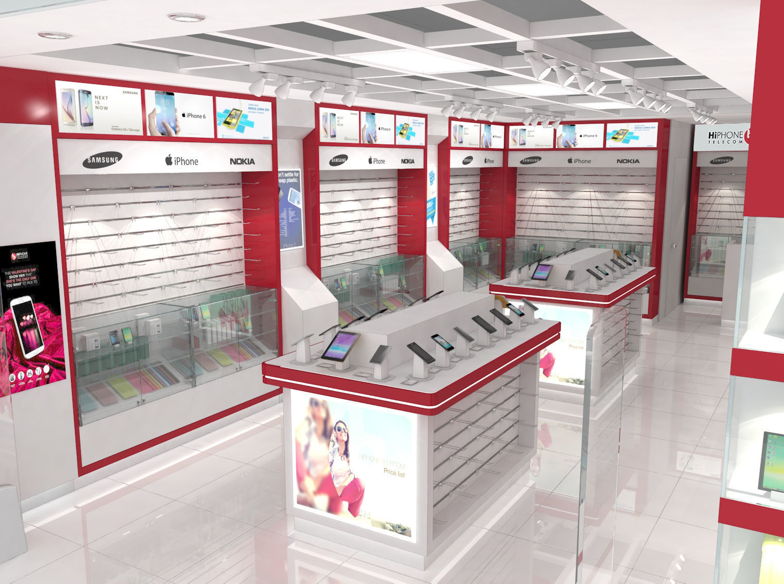 Mobile store design 3D model_2