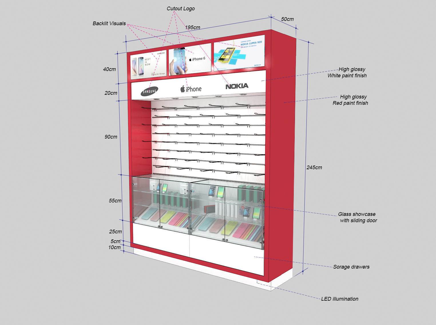 Mobile store design 3D model_5