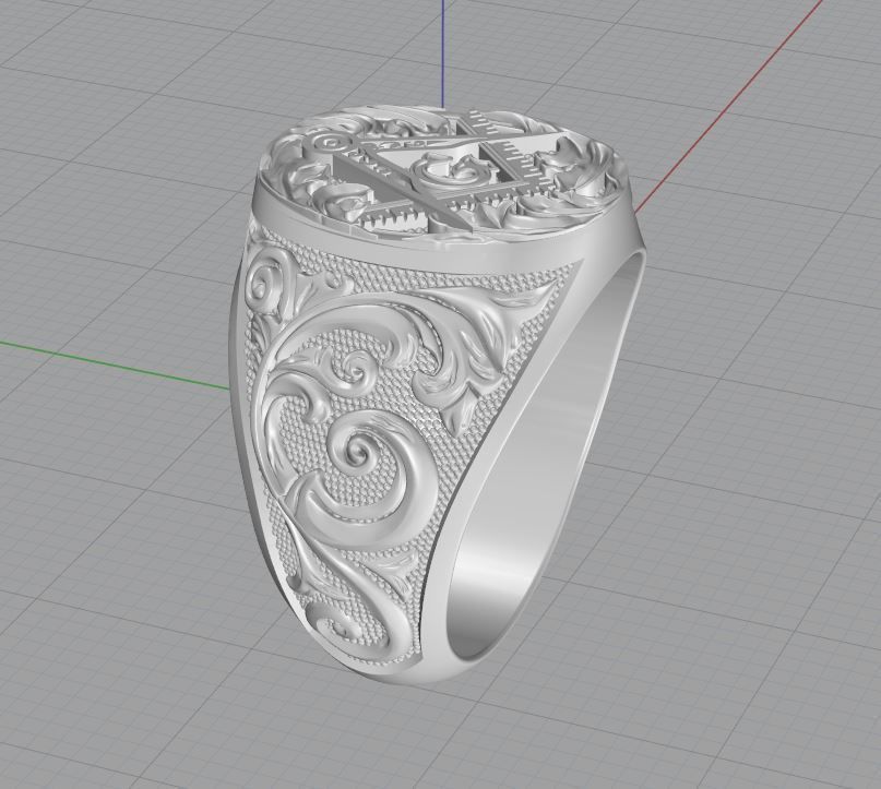 masonic ring 3D print model_1