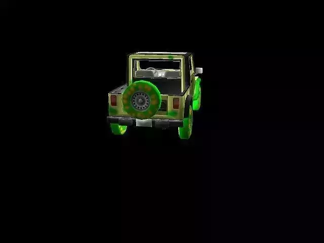Military Jeep Low-poly 3D model