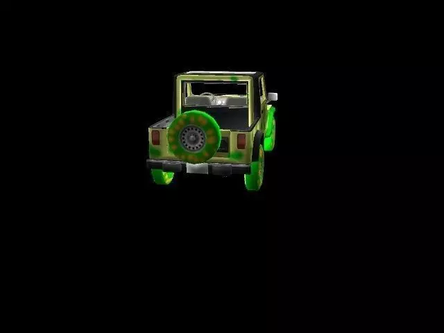 Military Jeep Low-poly 3D model_0