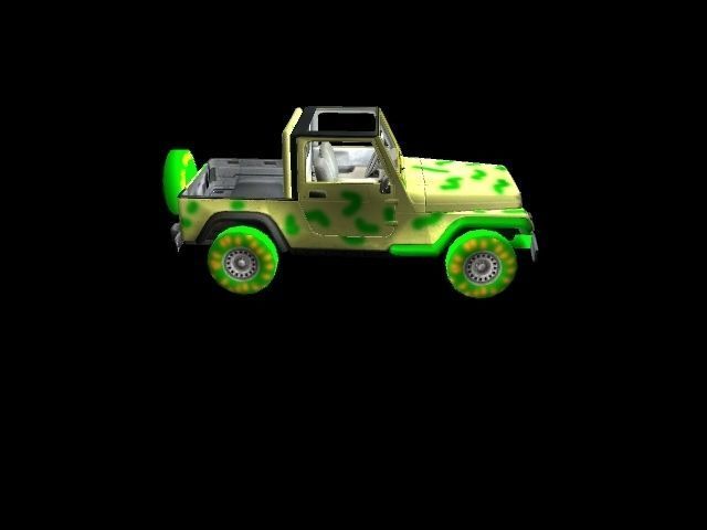 Military Jeep Low-poly 3D model_5
