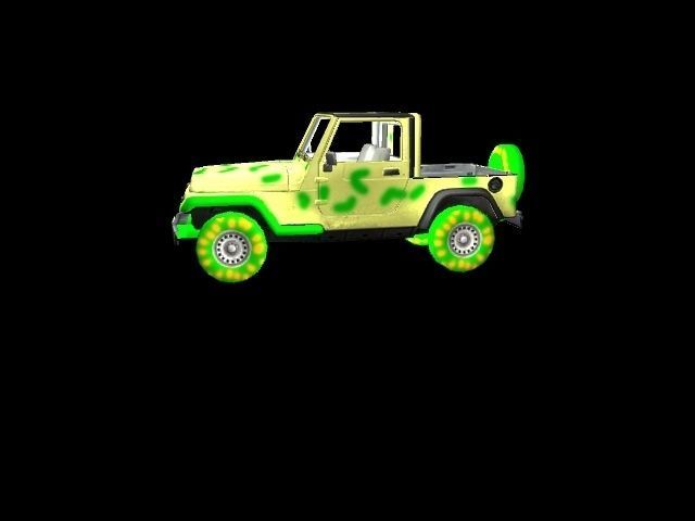 Military Jeep Low-poly 3D model_3