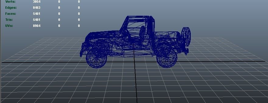 Military Jeep Low-poly 3D model_6