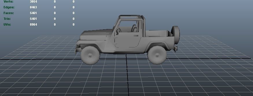 Military Jeep Low-poly 3D model_1
