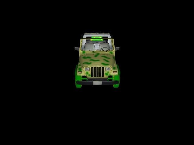Military Jeep Low-poly 3D model_2