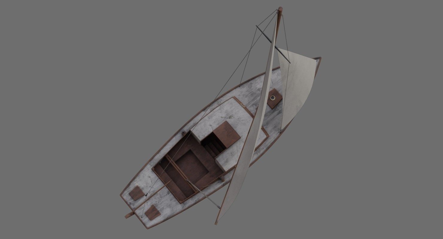 Sailboat 1B Low-poly 3D model_2