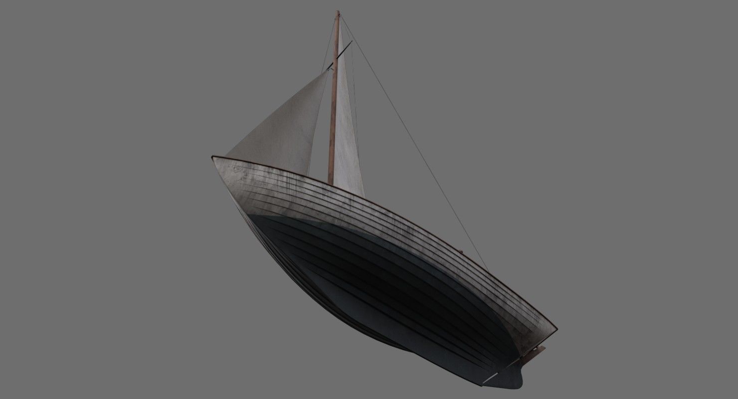 Sailboat 1B Low-poly 3D model_4