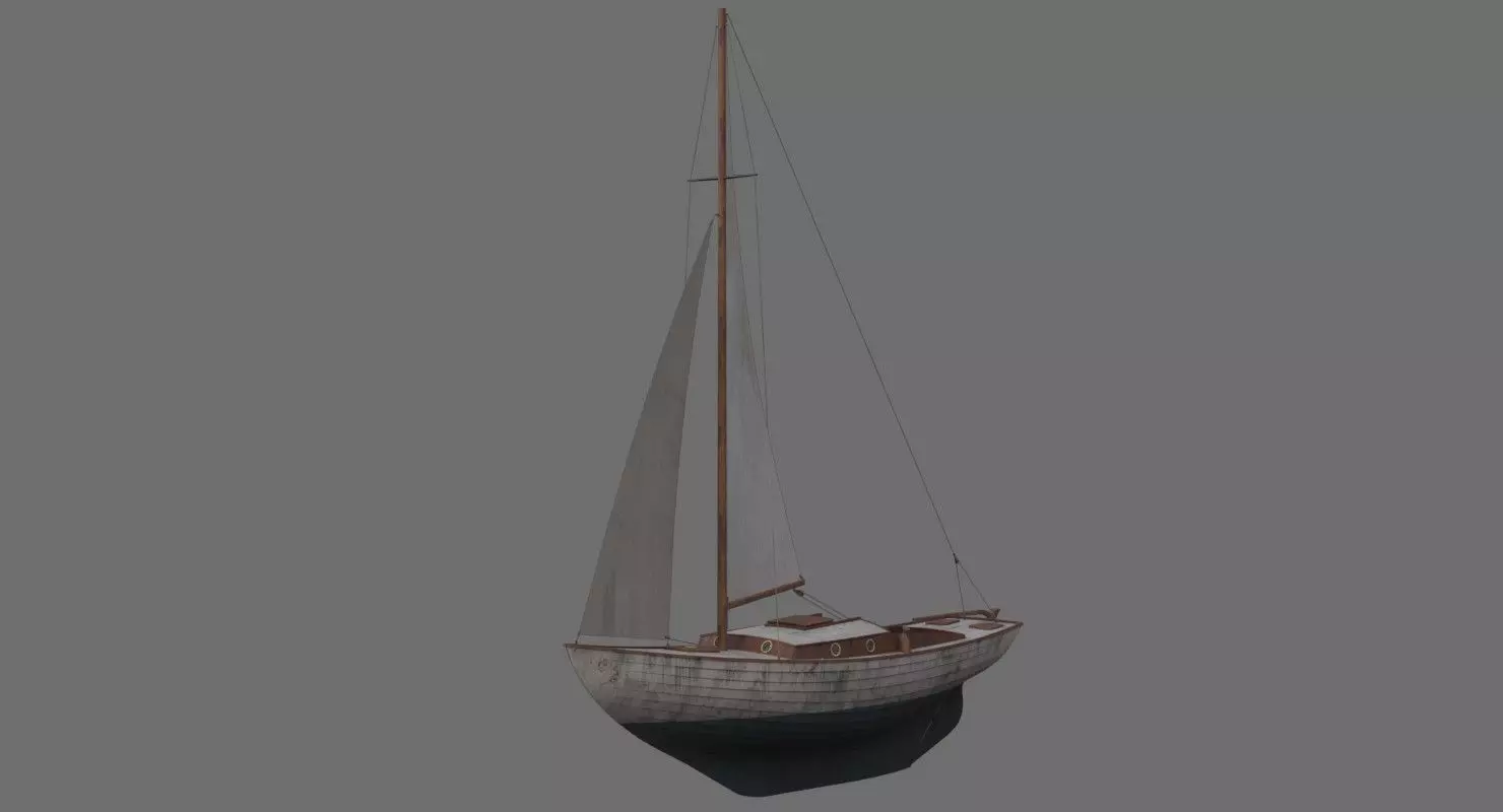 Sailboat 1B Low-poly 3D model_0